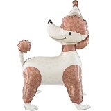 К Шар 3D (33''/84 см) Фигура, Пудель в колпачке, Коричневый