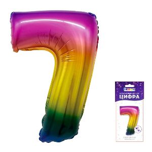 К 16&quot;/41 см Цифра &quot;7&quot; Радуга