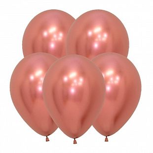 S 12"Зеркальные шары Рефлекс Розовое золото / Reflex Rose Gold / 50 шт. /