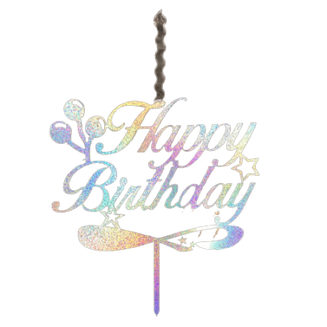 Свеча-Топпер "Happy Birtday" хамелеон