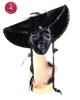 Карнавальная маска "Хозяйка Карибского моря", черная