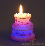 свеча торт "с днем рождения" мигающий