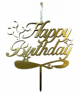 Свеча-Топпер "Happy Birtday" золото