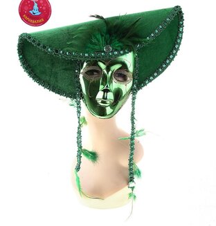Карнавальная маска "Хозяйка Карибского моря", зеленая