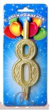 свеча тортовая  цифра "золотой узор"  8