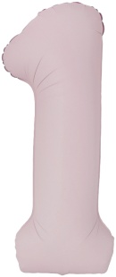 И 40"/102 см Цифра "1" Slim, Пыльная роза, Сатин
