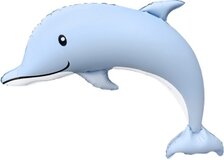F Дельфин, Голубой, Сатин 46''/117 см
