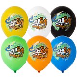 B Шар с рисунком 14" С ДР Граффити 6 цв 25шт/уп