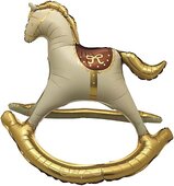 К Шар 3D (43''/109 см) Фигура, Лошадка Качалка, Сатин