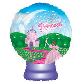 Шар (22''/56 см) Фигура, Стеклянный шар с принцессой, 1 шт.