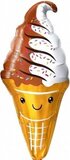 F Мороженое, Вафельный рожок, Шоколадный/Белый 47''/119 см