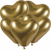 Сердце 12&amp;quot; Хром Золото / Shiny Gold 88 / 25 шт. /