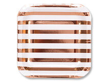 Тарелка фольгированная розовое золото 17см 6шт/G