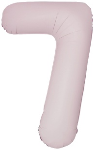 И 40"/102 см Цифра "7" Slim, Пыльная роза, Сатин
