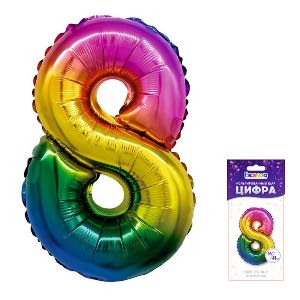 К 16"/41 см Цифра "8" Радуга