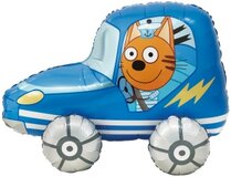 К Шар 3D (29''/74 см) Фигура, Три Кота, Коржик в машинке