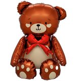К ФИГУРА AIR Мишка коричневый бант красн 28"/ 71 СМ