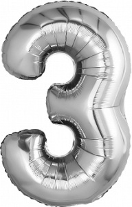 Ag 32''/81 см Цифра "3" Серебро