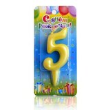 свеча тортовая цифра 5 "металлик"