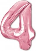 Ag 40''/102 см Цифра &amp;quot;4&amp;quot; Розовый фламинго