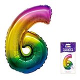 К 16"/41 см Цифра "6" Радуга