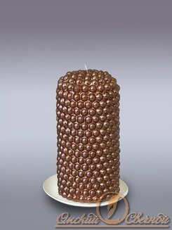 свеча пенек жемчужный шоколад 70x170