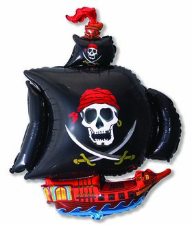 И Пиратский корабль (чёрный) / Pirate Ship 41&quot;/79*104 см