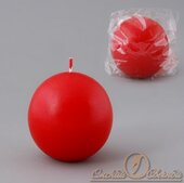 свеча шар 80 красный 085118