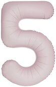 И 40&amp;quot;/102 см Цифра &amp;quot;5&amp;quot; Slim, Пыльная роза, Сатин