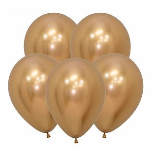 S 12"Зеркальные шары Рефлекс Золото / Reflex Gold / 12 шт. /