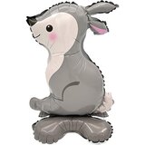 К Шар 3D (21''/53 см) Фигура на подставке, Лесной Заяц