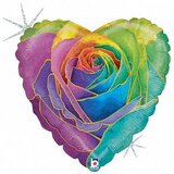 Г 18 Сердце Радужная роза Голография