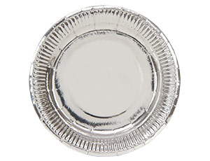 Тарелка фольгированная серебряная 17см 6штG