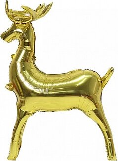 К Шар 3D (48''/122 см) Фигура, Олень, Золото