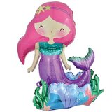 К Шар 3D (26''/66 см) Фигура на подставке, Русалочка
