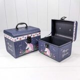 Набор коробок Чемодан, Волшебный единорог, Темно-синий, 22*17*18 см, 2 шт.