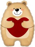 F Мишка с сердцем 21''/53 см