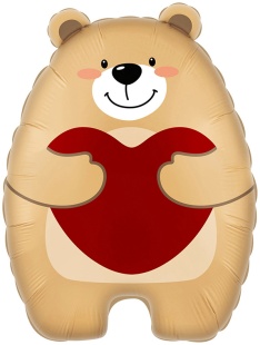 F Мишка с сердцем 21''/53 см
