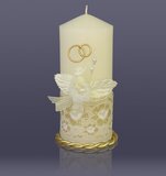 свеча свадебная с кружевами (золочен) хамелеон