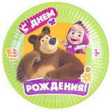 Тарелка бум С ДР Маша и Медведь 23см 6шт/G