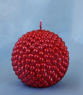свеча шар "жемчужный рубиновый 80 мм 3937